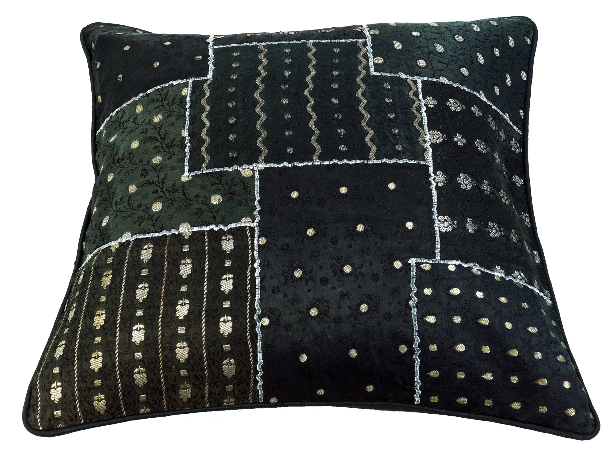 Sari patchwork pudebetræk - Sort