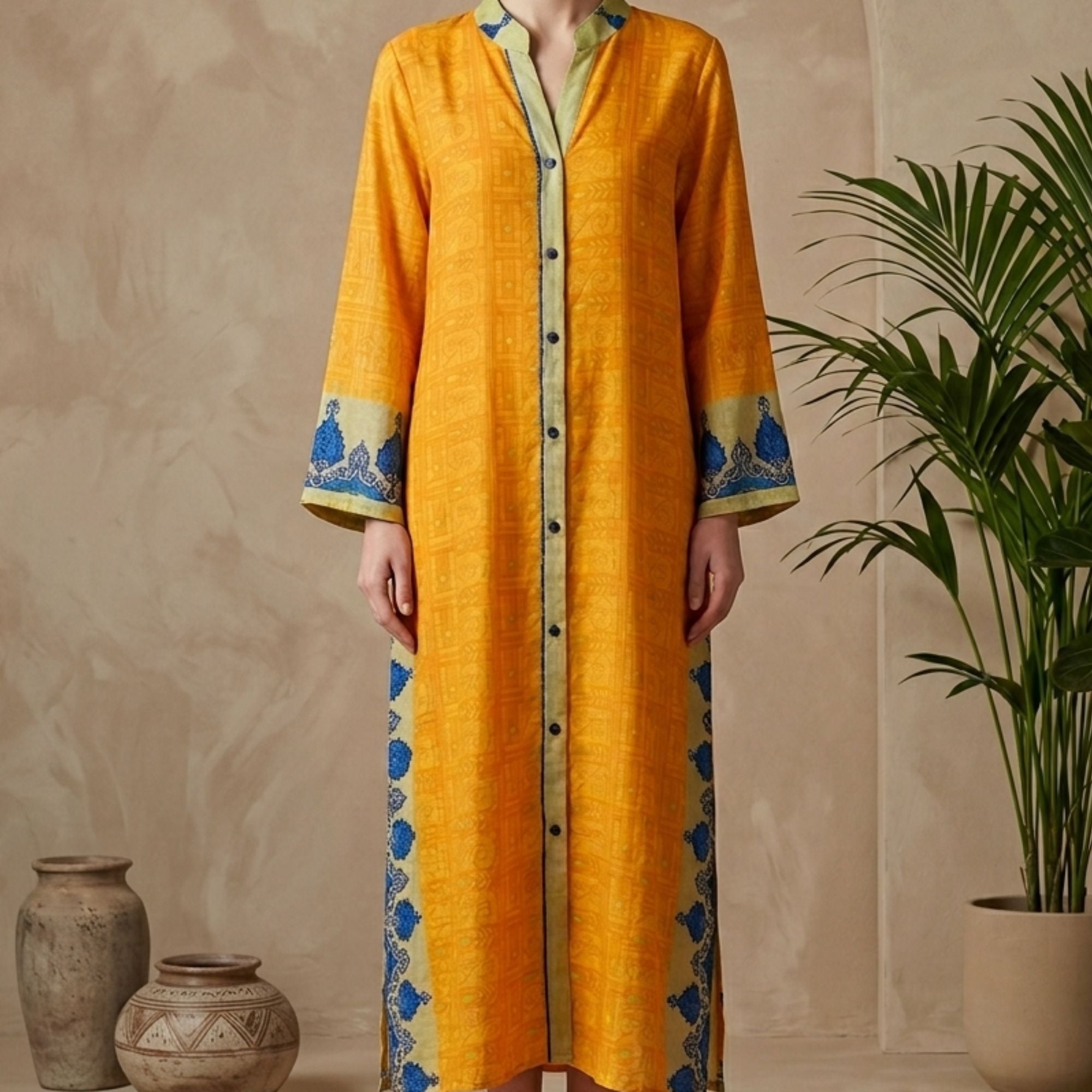 Anaya Skjortekjole India Yellow