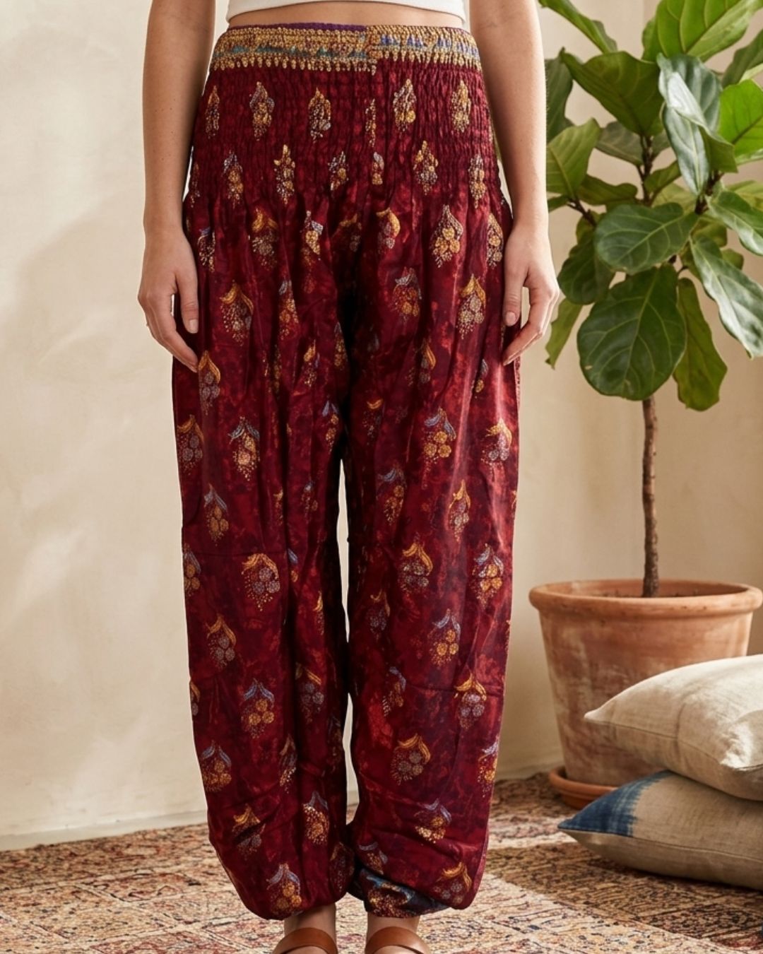 Haremsbukser Vintage Burgundy