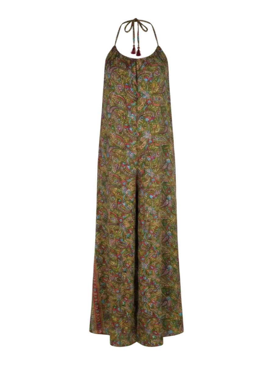 Nisha Halterneck Buksedragt - Paisley Green