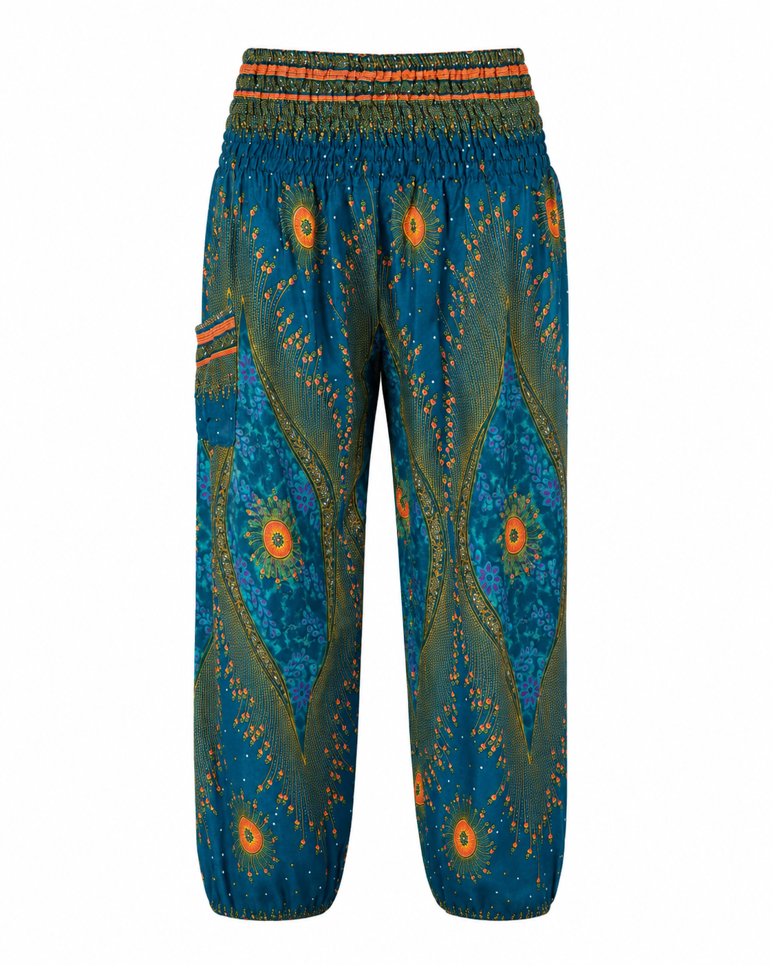 Thai Haremsbukser High-Cut Peacock Petrol