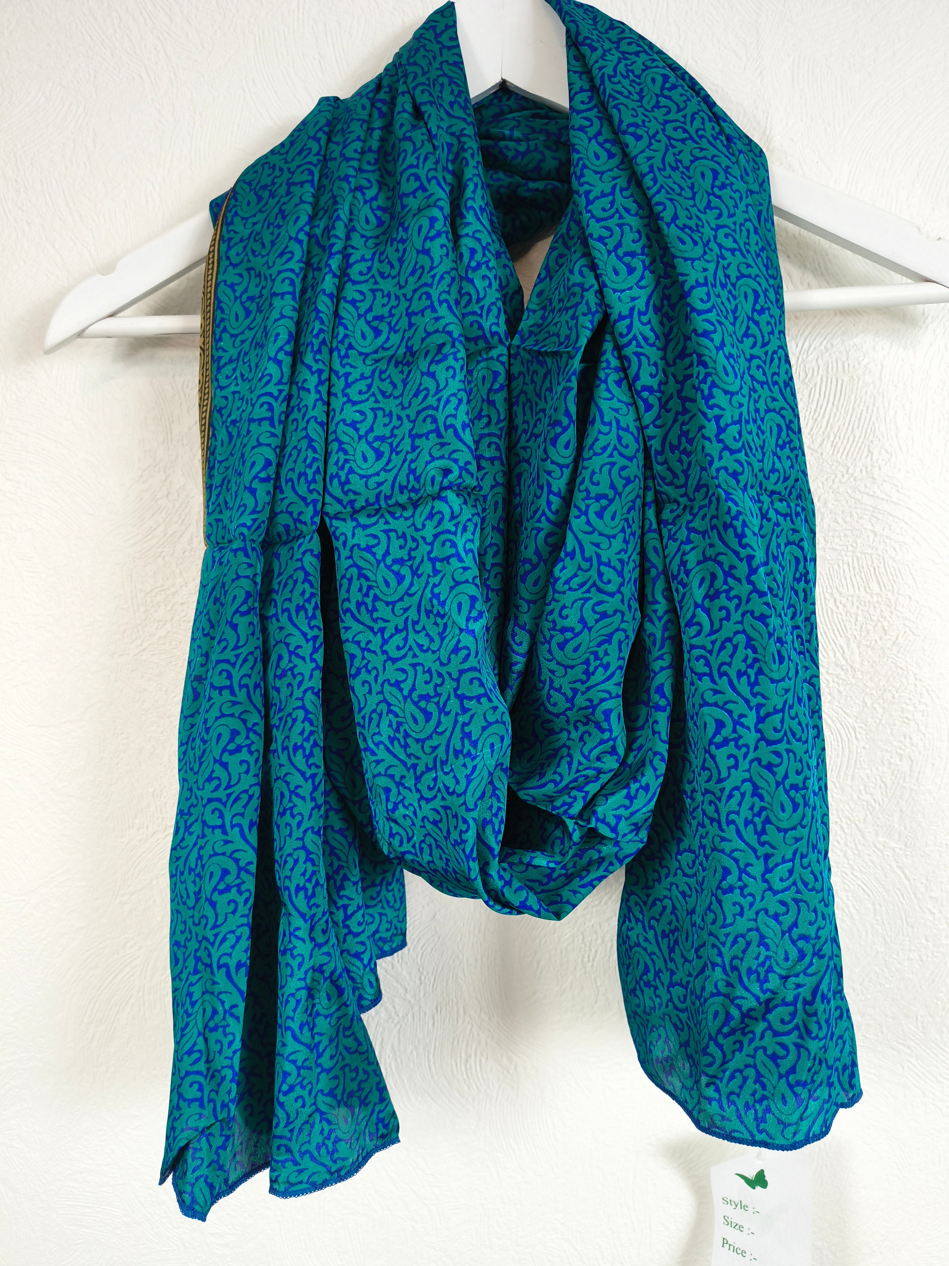 Meera Silketørklæde Turquoise Blue