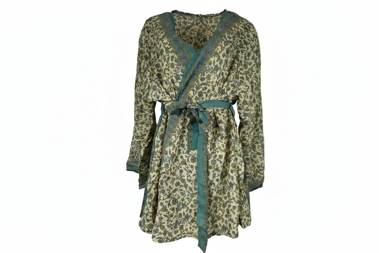 Avani Kimono Minty Flowers