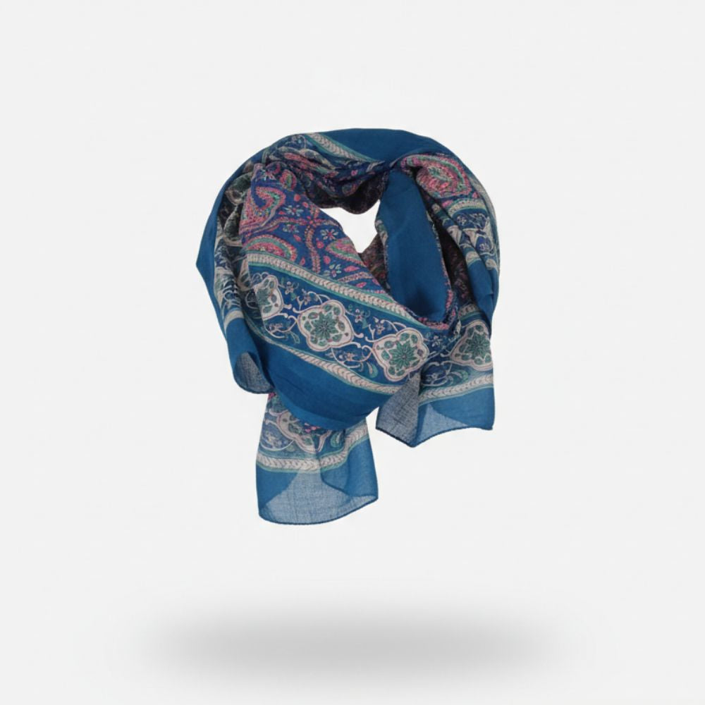 Blockprint Sarong Turquoise Rose