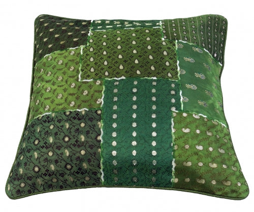 Sari patchwork pudebetræk - Grøn