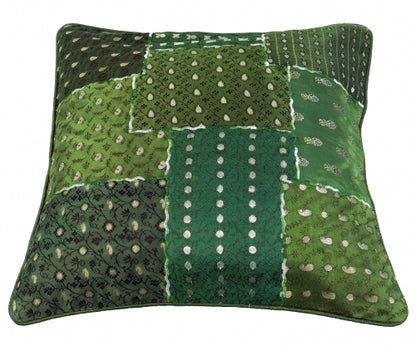 Sari patchwork pudebetræk - Grøn