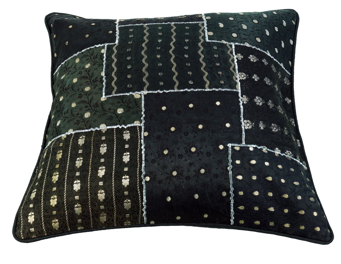Sari patchwork pudebetræk - Sort