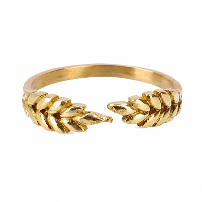 Fingerring Blad Gylden