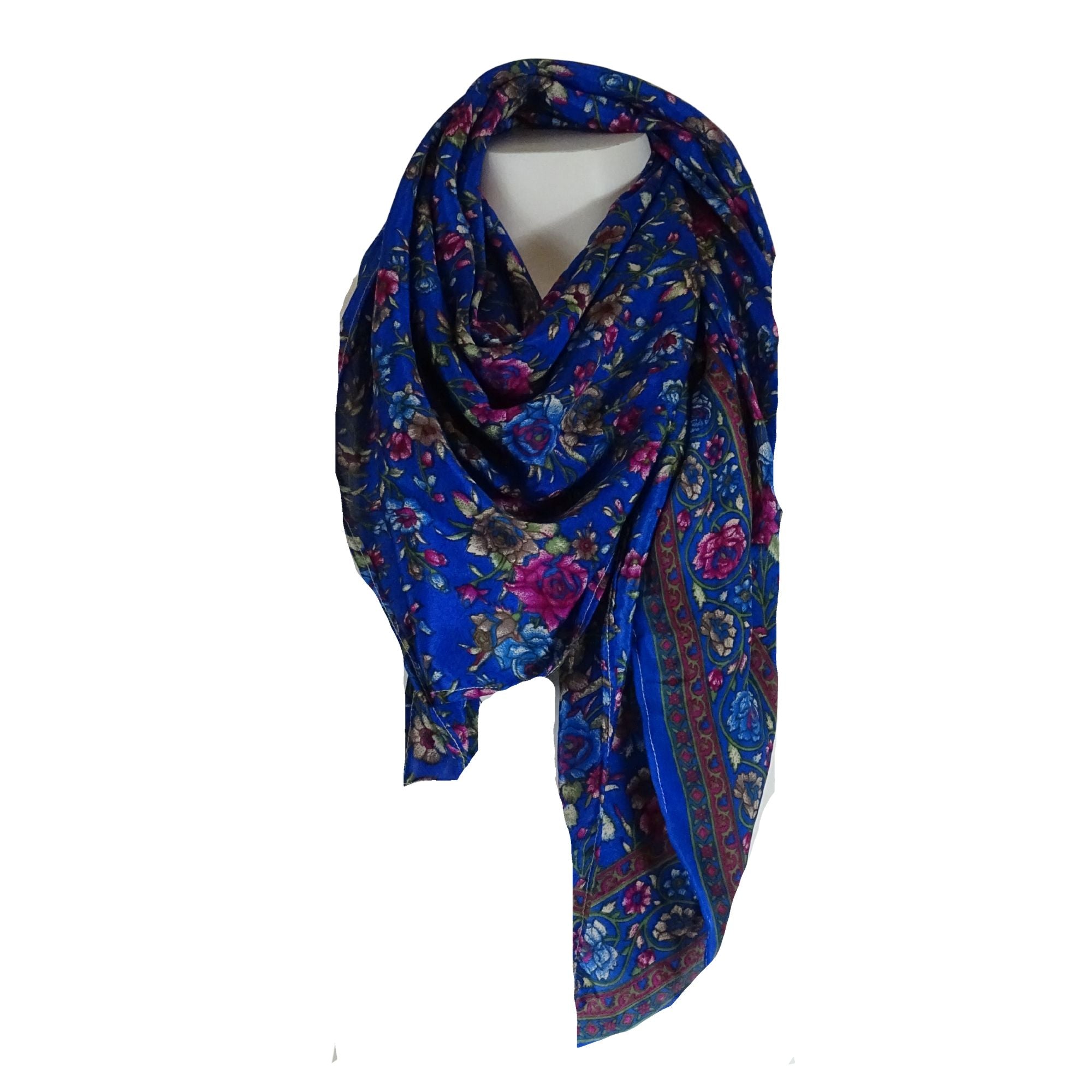 Amara Tørklæde Floral Blue