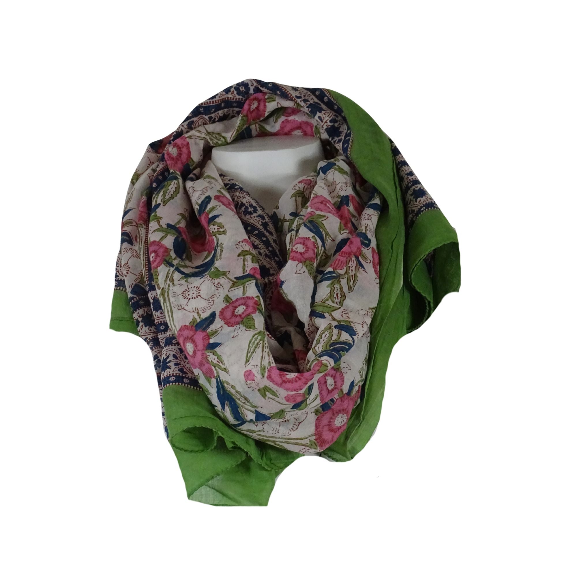 Blockprint Sarong Floral Green