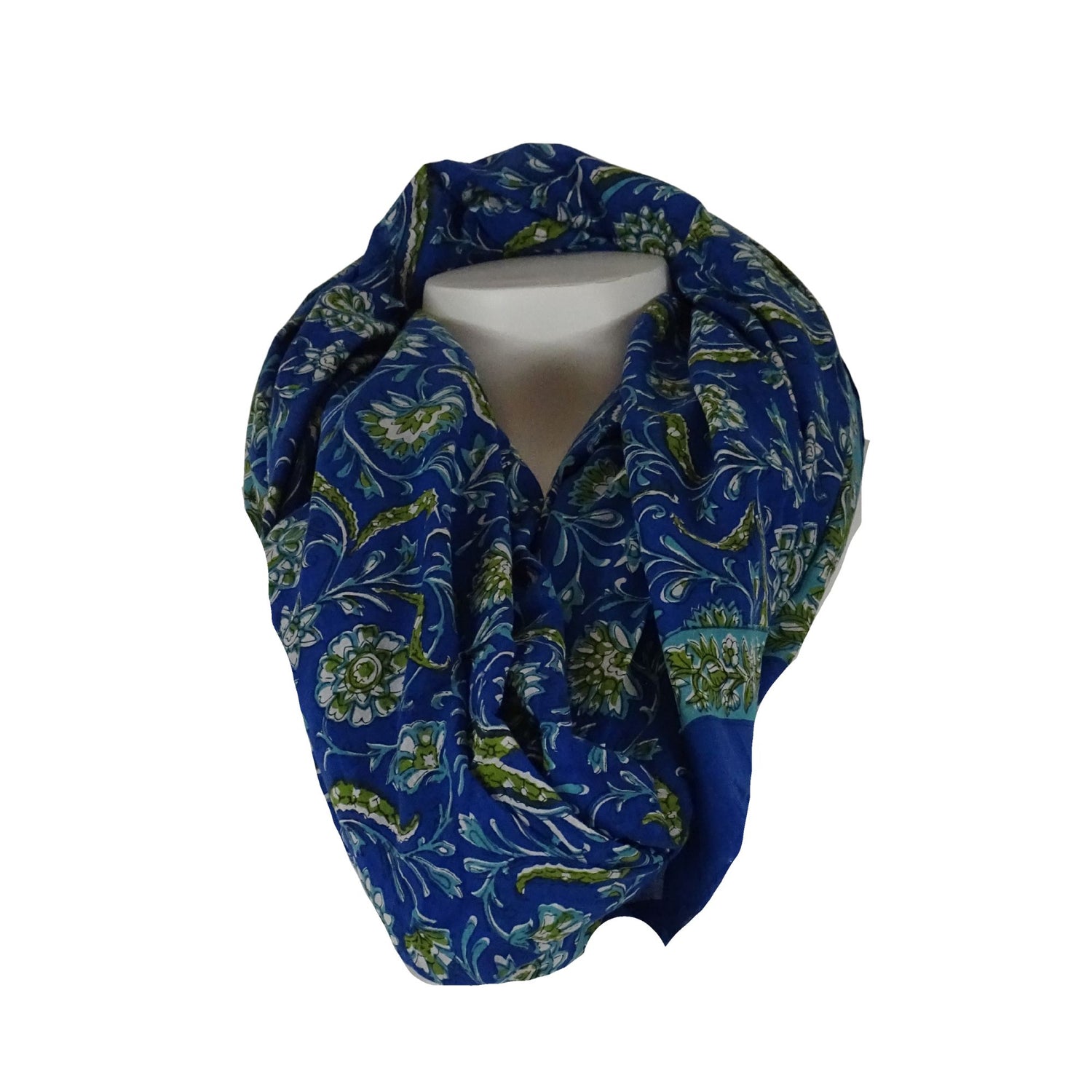 Blockprint Sarong Floral Blue