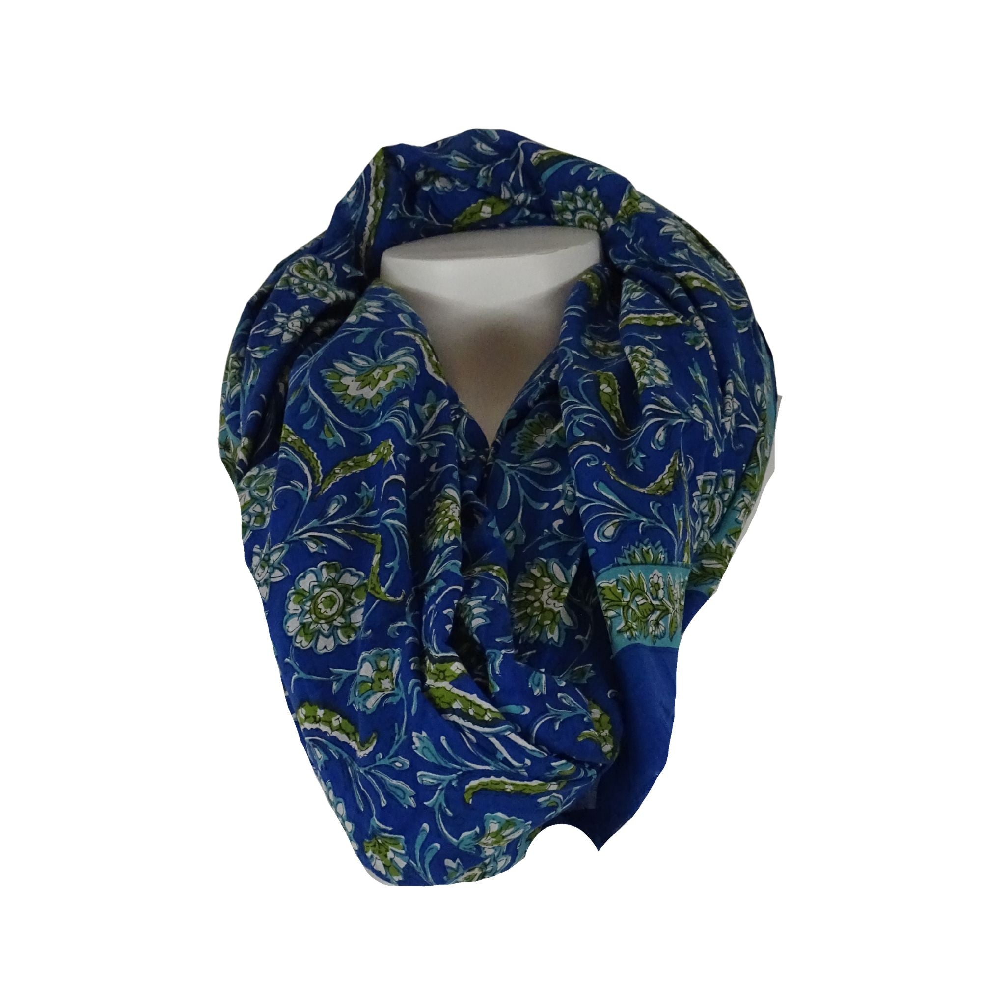 Blockprint Sarong Floral Blue