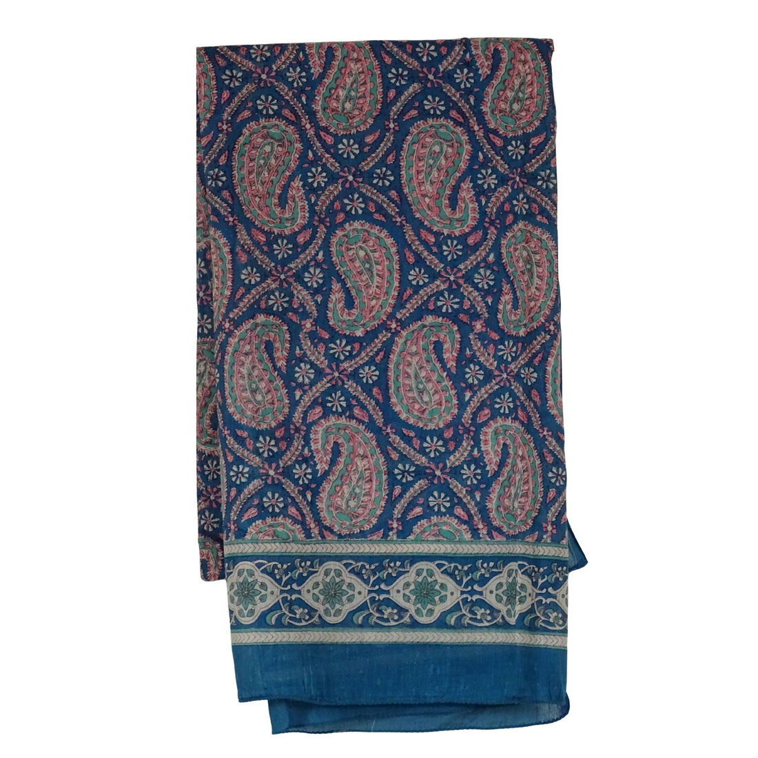 Blockprint Sarong Turquoise Rose