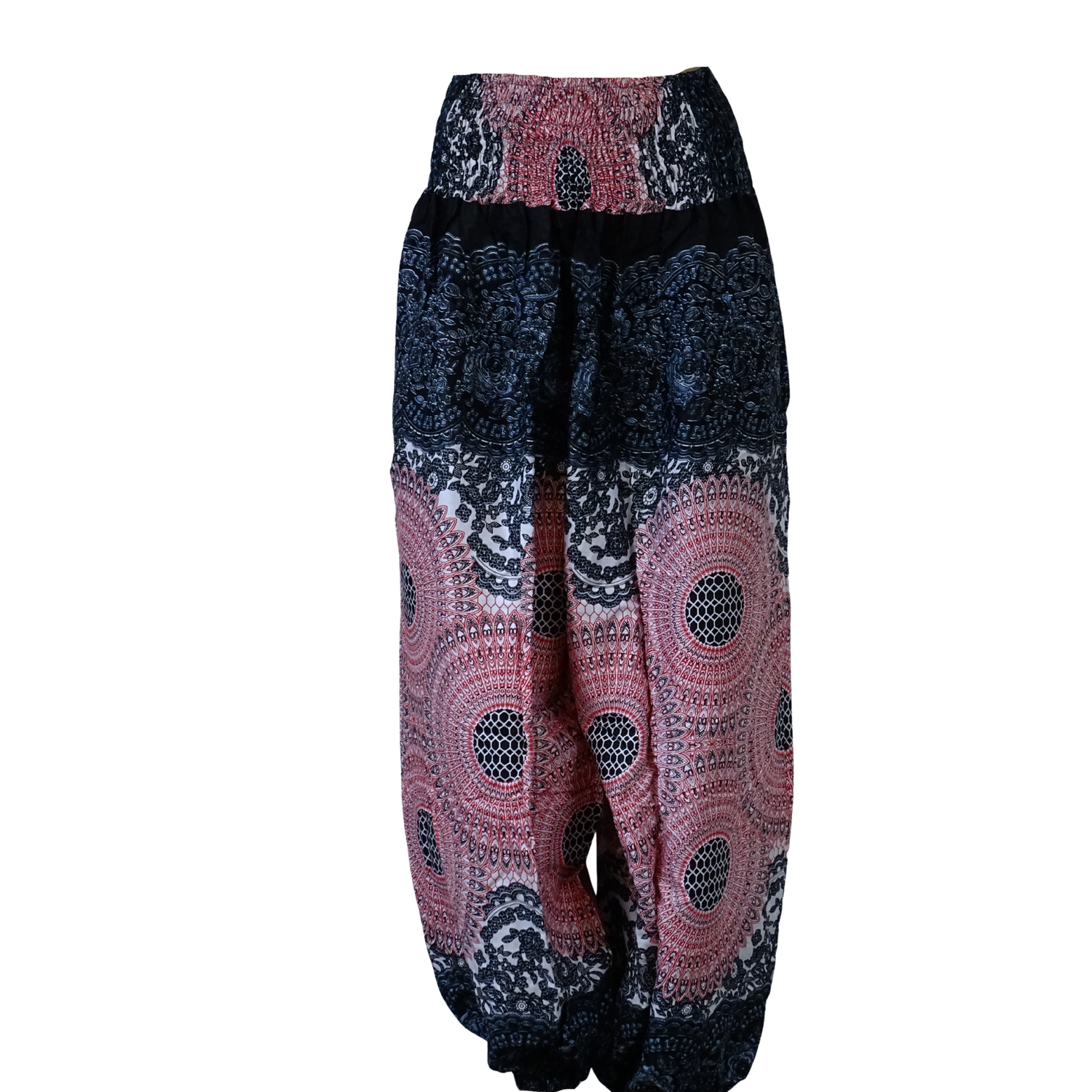 Haremsbukser Mandala Red Grey