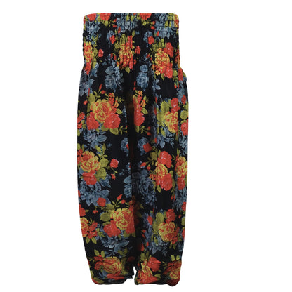 Haremsbukser Vintage Floral Black