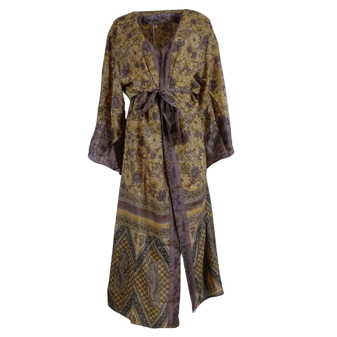 Leela Lang Kimono Floral Brown