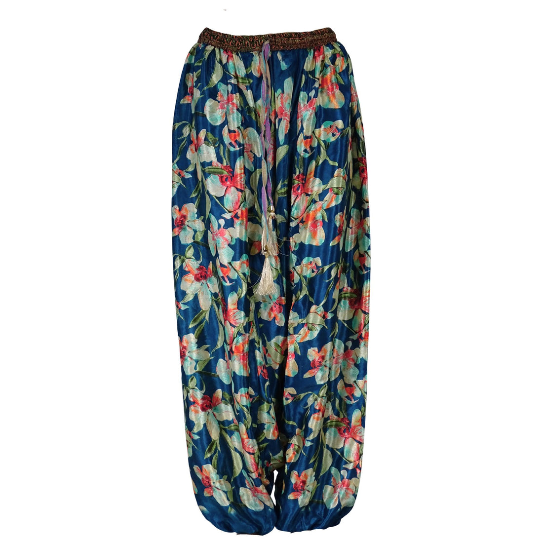 Baggy Haremsbukser Petrol Flowers