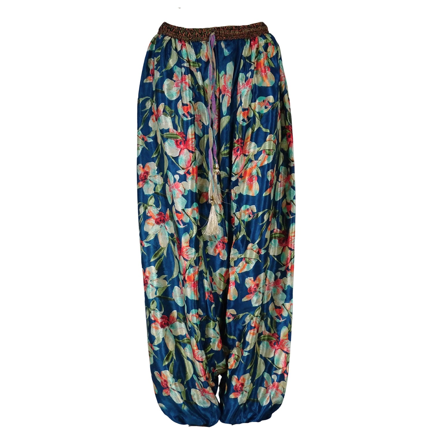 Baggy Haremsbukser Petrol Flowers