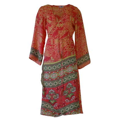 Mandara Wrap Kjole Coral