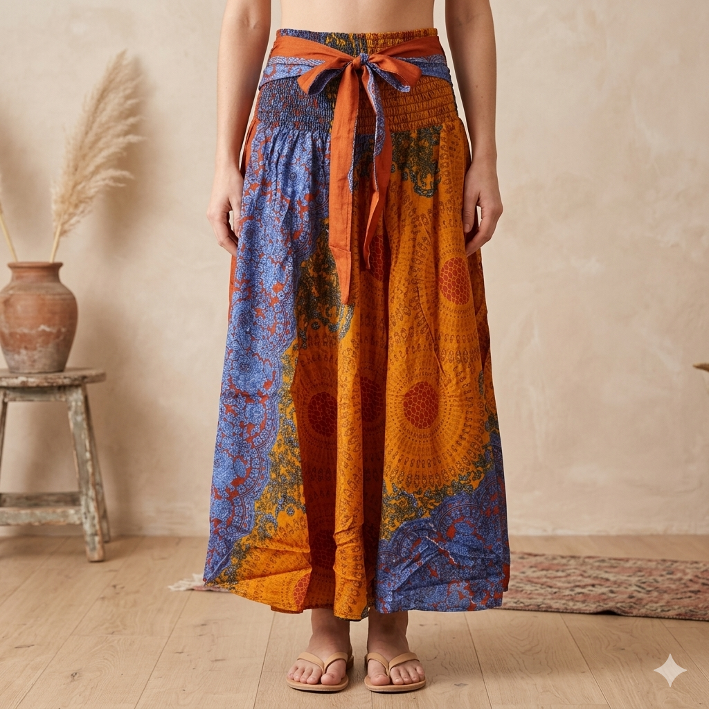 Mandala Maxi Nederdel Curry