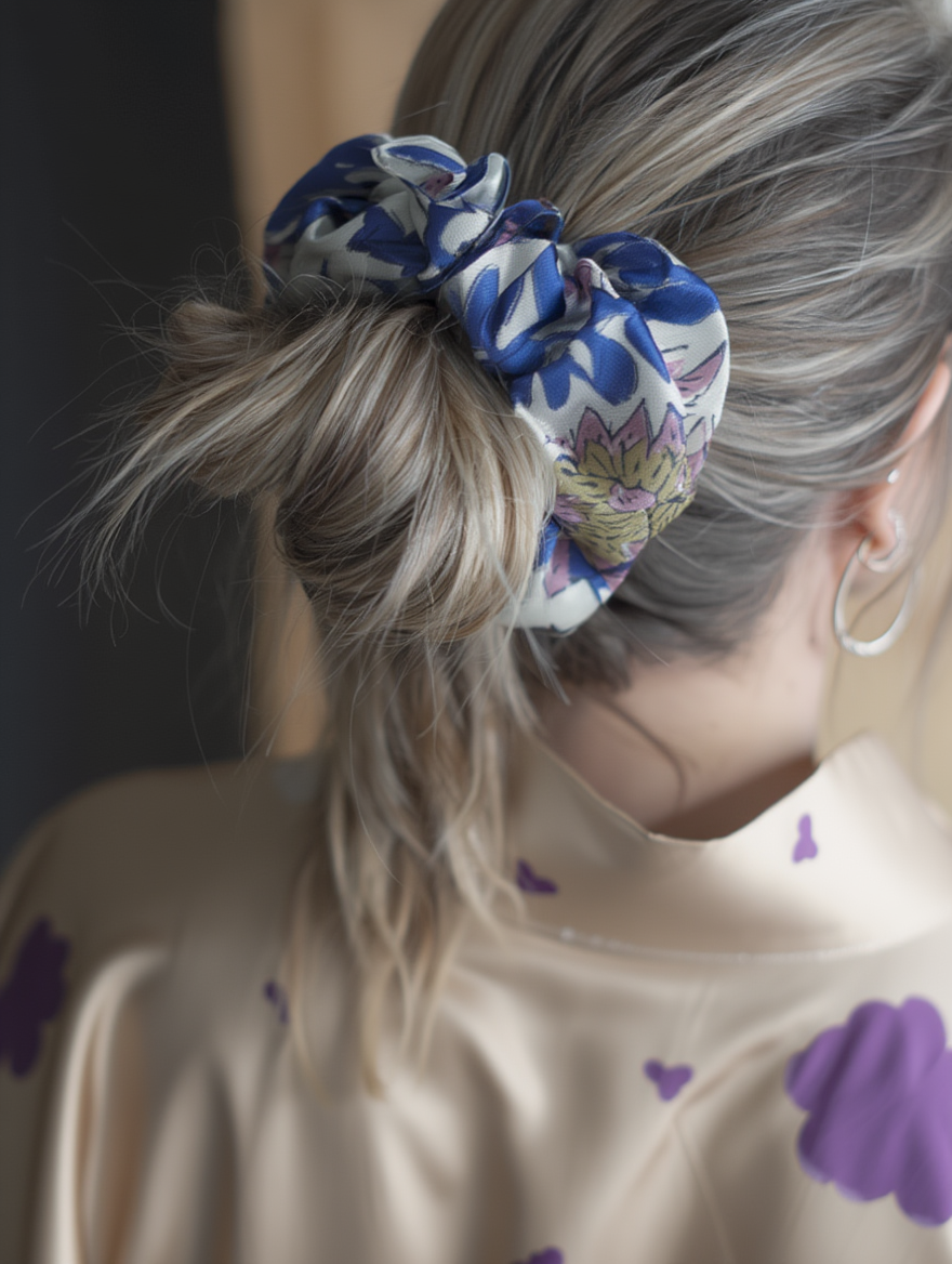 Scrunchie Blålilla