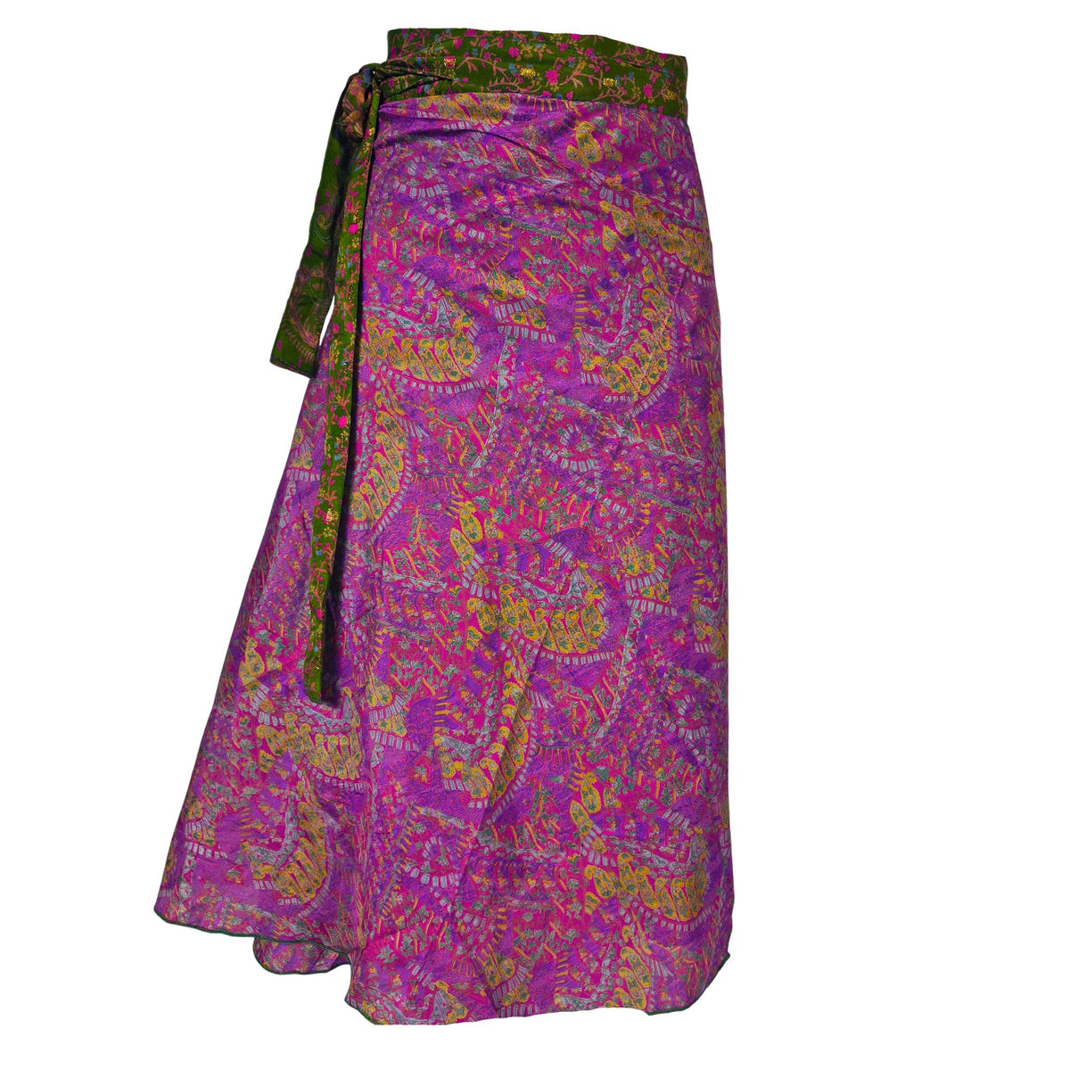 Sari Slå-om Nederdel Midi Pink n&