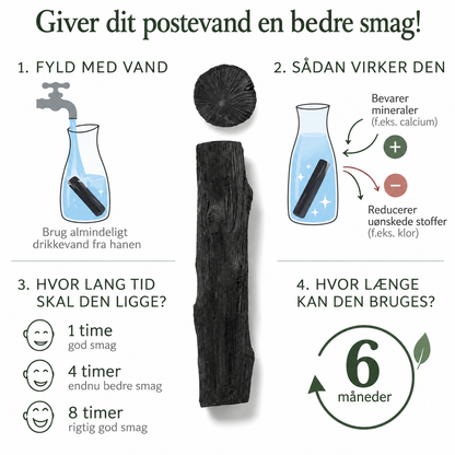 Kulstang til vand – Binchotan aktivt kul refill