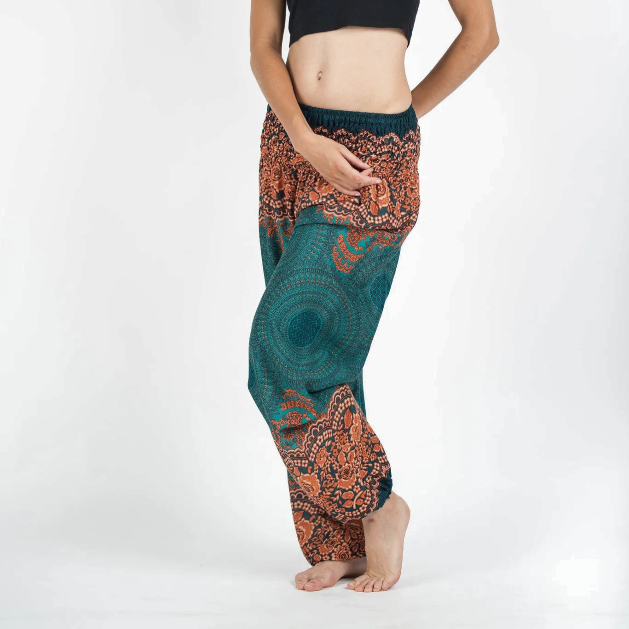 Thai Haremsbukser High-Cut Turquoise