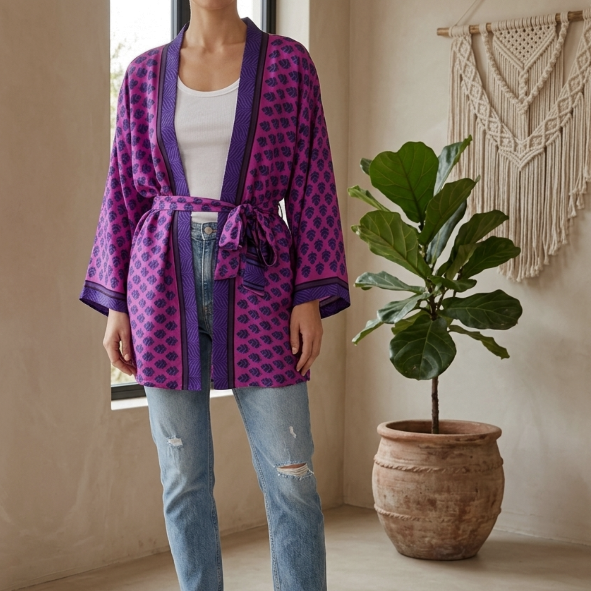 Avani Kimono Purple Pink