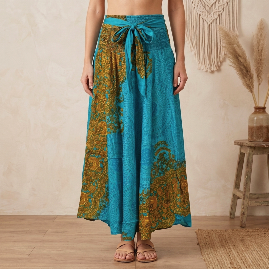 Mandala Maxi Nederdel Turquoise