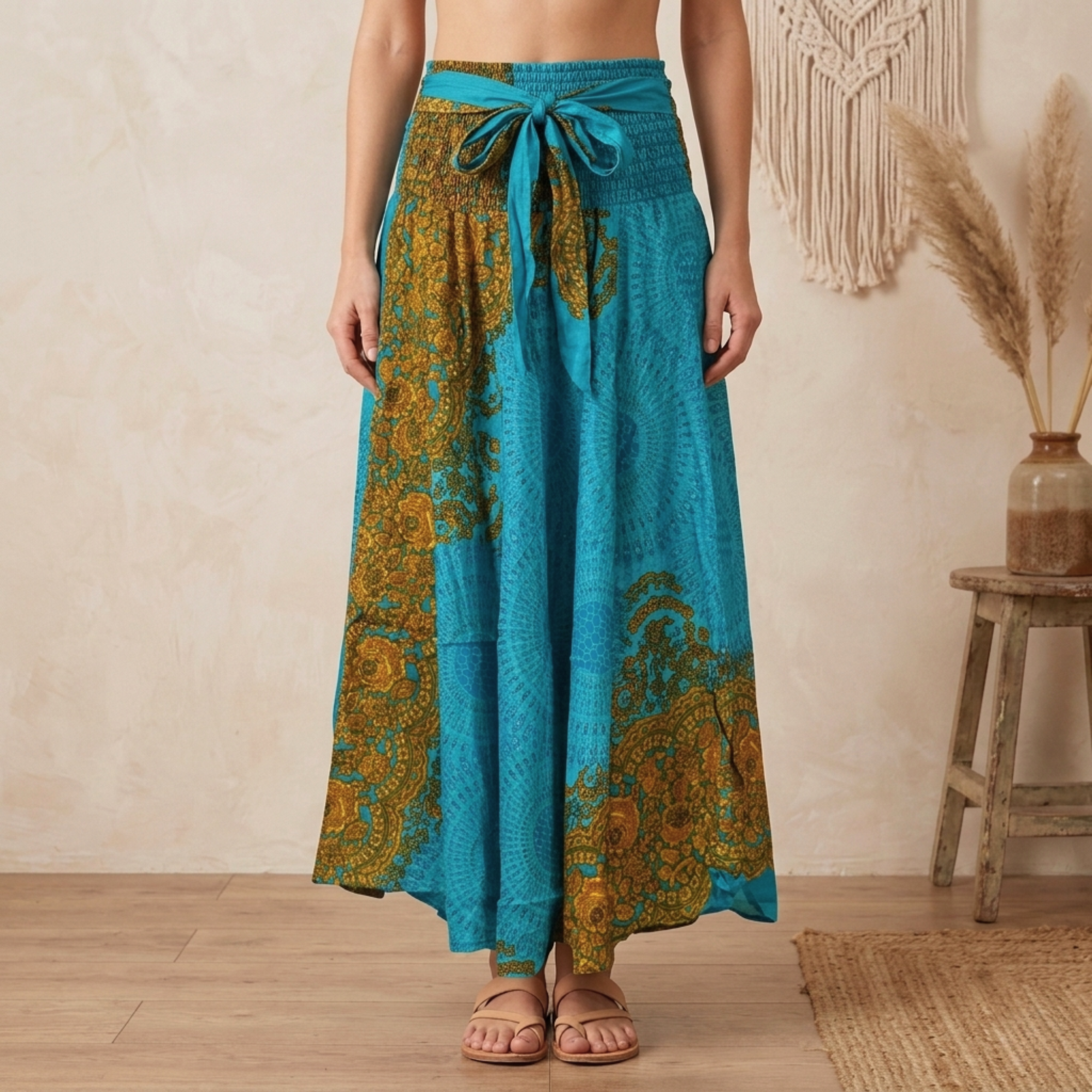 Mandala Maxi Nederdel Turquoise