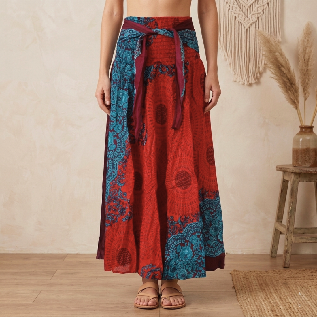 Mandala Maxi Nederdel Red