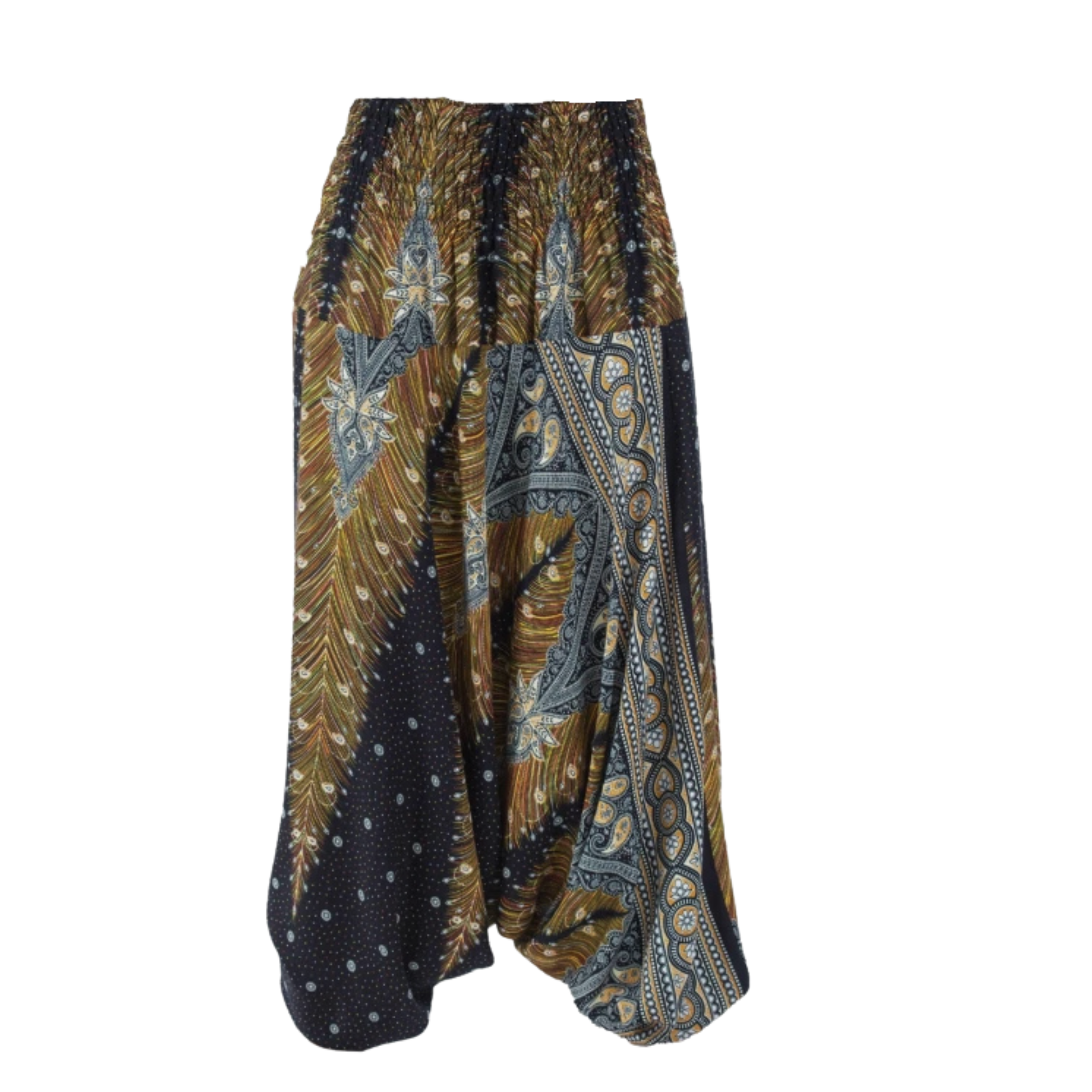 Haremsbukser Baggy Black Feathers