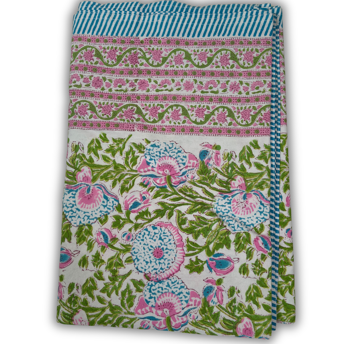 Blockprint Dug Floral Grøn