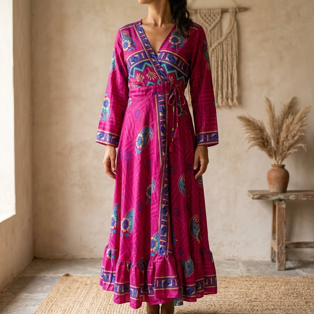 Bhavani Slå-om Kjole Fuchsia