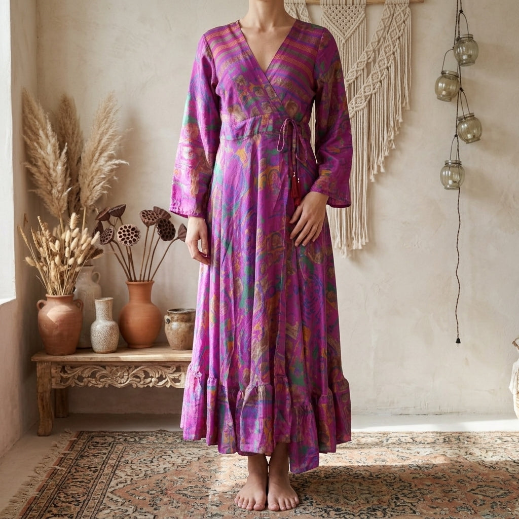 Bhavani Slå-om Kjole India Pink