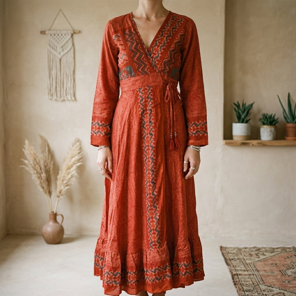 Bhavani Slå-om Kjole Terracotta Red