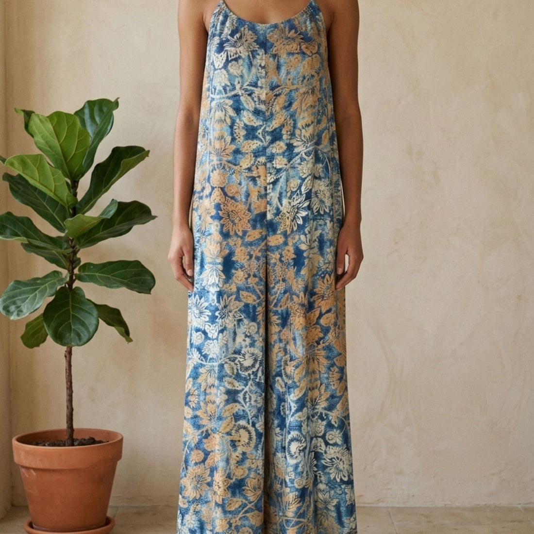 Nisha Halterneck Buksedragt - Blue