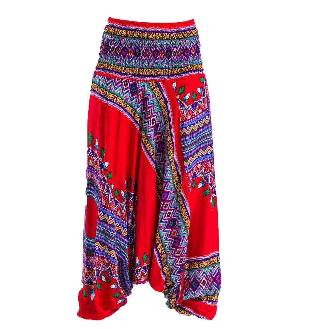 Thai Baggy Haremsbukser Dashiki Red