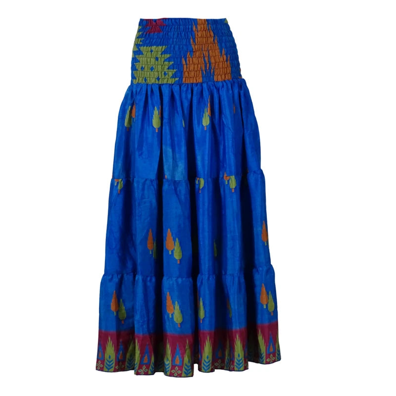 Maxi Nederdel India Blue