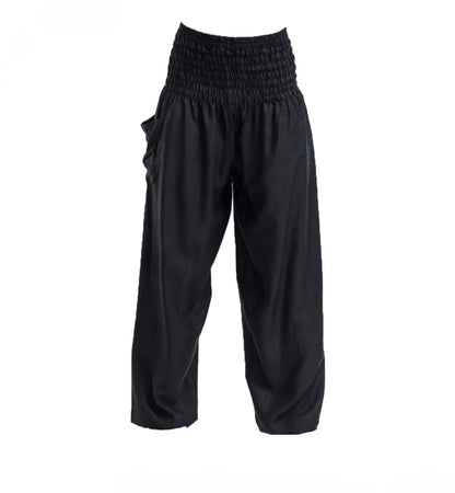Thai Haremsbukser High-Cut Solid Black