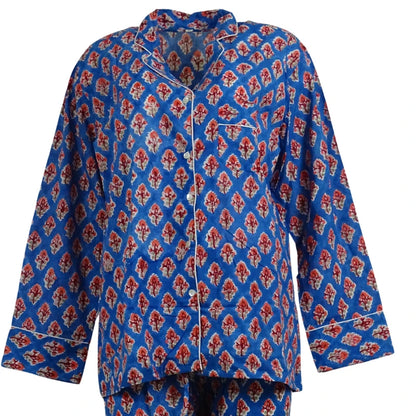 Pyjamas Blockprint Blue Rose