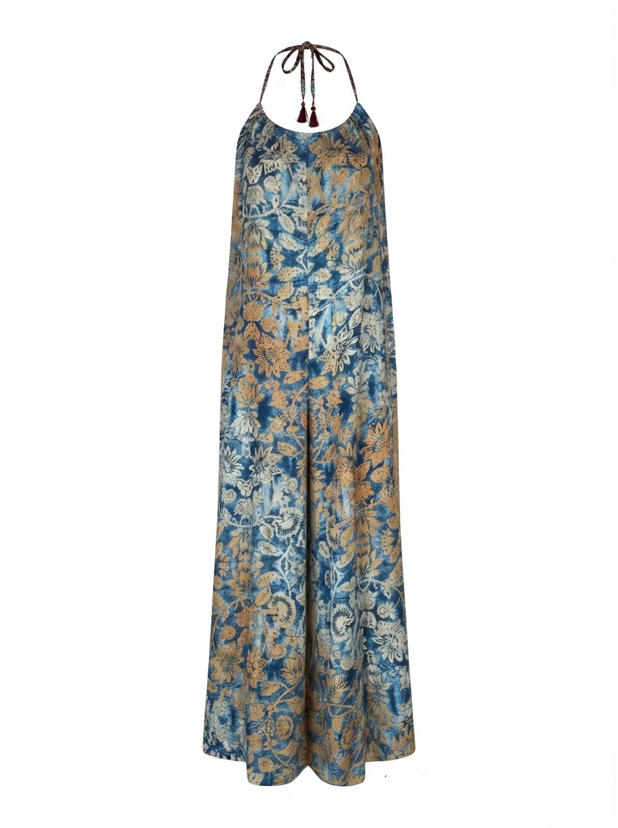 Nisha Halterneck Buksedragt - Blue