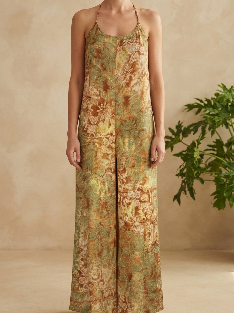 Nisha Halterneck Buksedragt - Golden