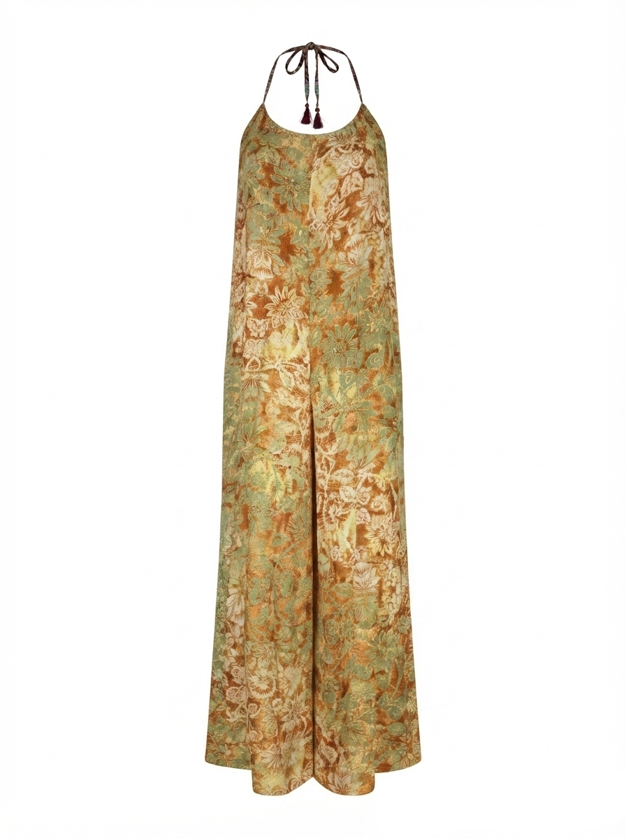 Nisha Halterneck Buksedragt - Golden