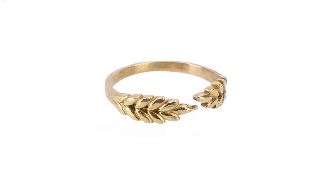 Fingerring Blad Gylden