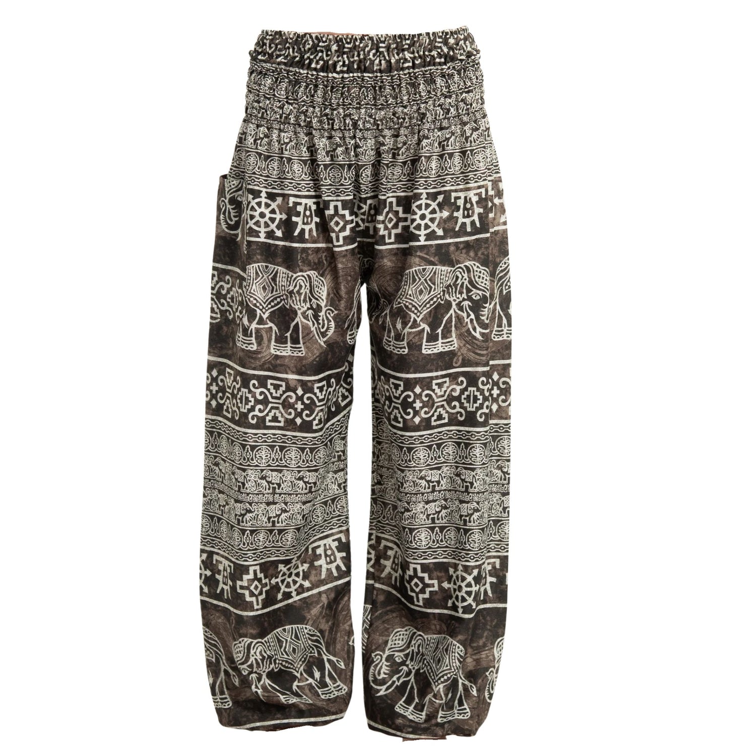 Thai Haremsbukser High-Cut Elephant Olive