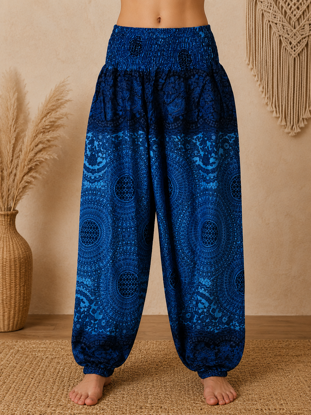 Haremsbukser Mandala Blue