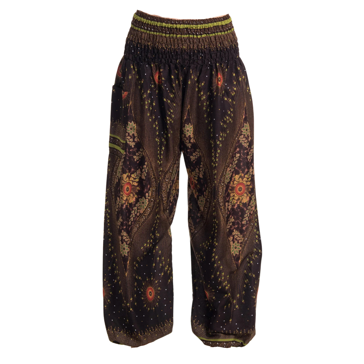 Thai Haremsbukser High-Cut Brown Feathers