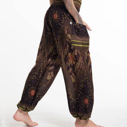 Thai Haremsbukser High-Cut Brown Feathers